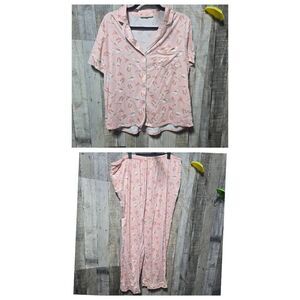 My Danielle Pink Cowgirl Western 2 Piece Pajama Set XL PJ Lounge Comfy Trendy